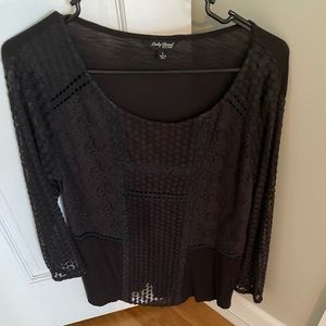 Lacey sheer long sleeve tee lucky brand